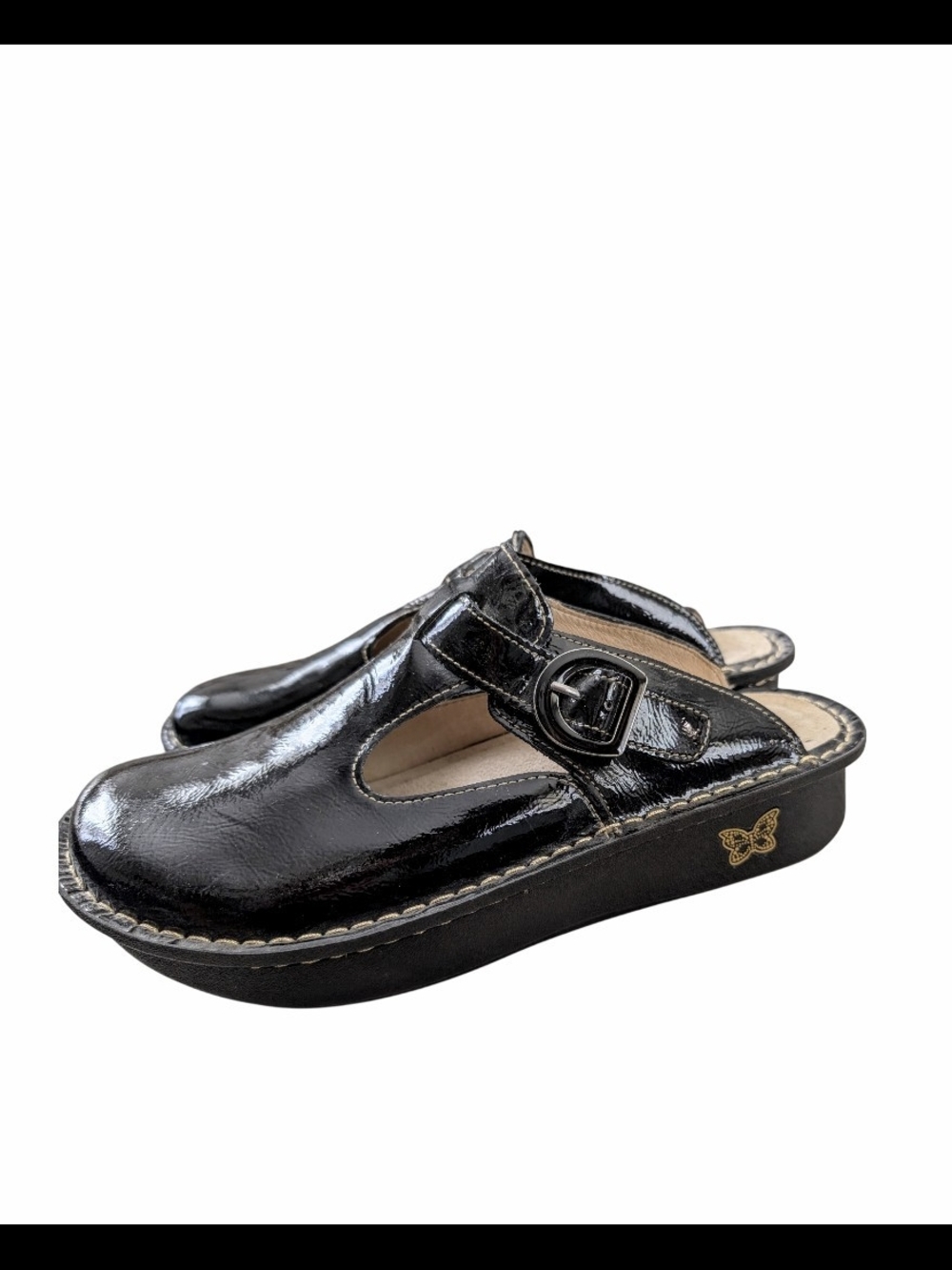 Alegria Seville Black Patent Leather Clogs - Like New - Size 39 (US 9) - Picture 4 of 6